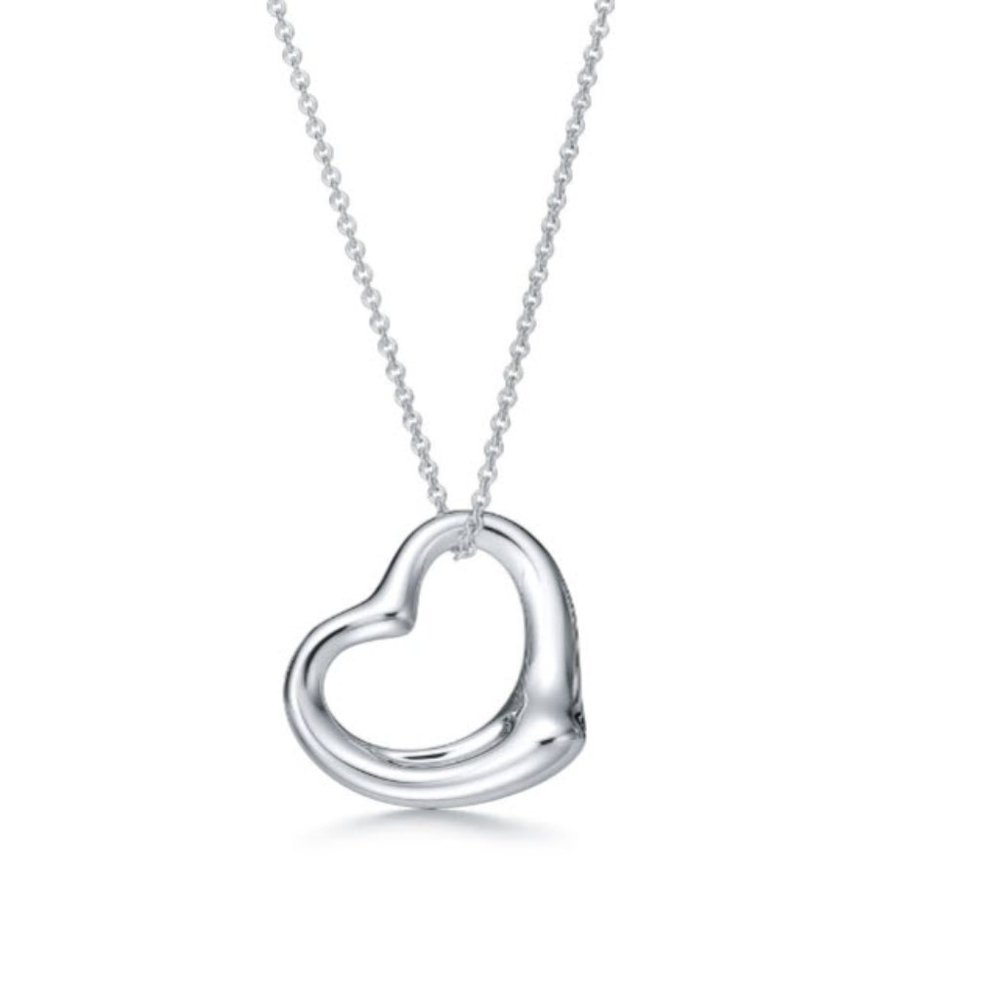 Authentic Tiffany & Co. Sterling Silver 925 Elsa Peretti Open Heart Necklace